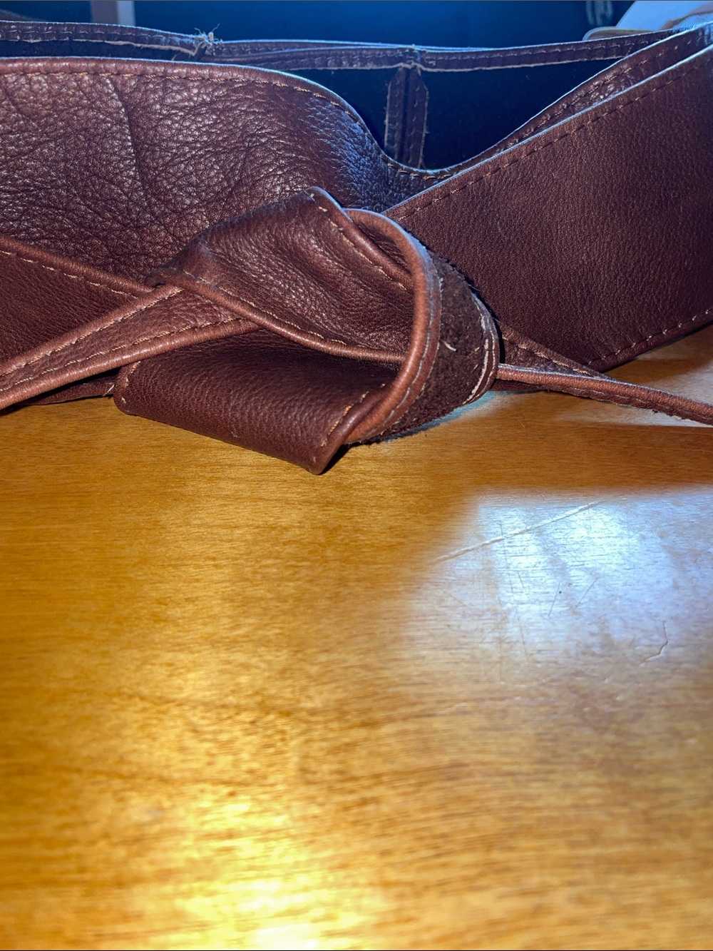 Women’s Brown Leather Waist Wrap Belt - Unbranded,  84” long